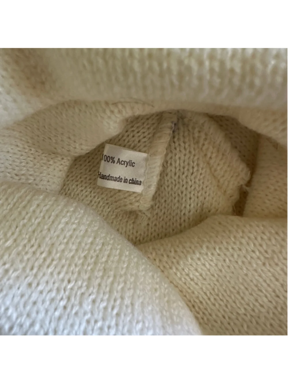 Baby Sheep Knit Beanie White Black Handmade Winter Hat Infant Toddler